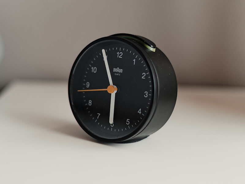 Black alarm clock