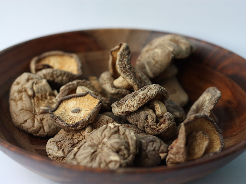A bowl of dried mushrooms