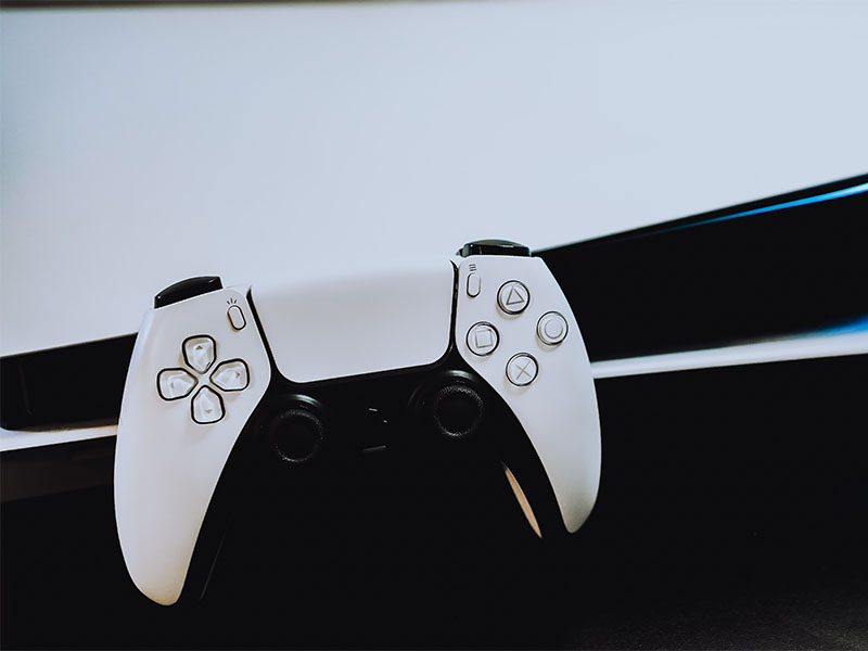 White PS5 gaming controller